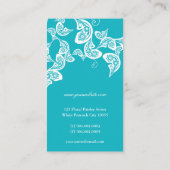 水の花のペイズリーの孔雀のスタイリッシュでシックなエレガント 名刺 (裏面)