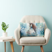 水の花の妖精Ethereal Flower Fairy in Water color Dreamsc ランバークッション (椅子)