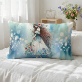 水の花の妖精Ethereal Flower Fairy in Water color Dreamsc ランバークッション