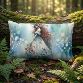 水の花の妖精Ethereal Flower Fairy in Water color Dreamsc ランバークッション