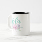 水の花花束を持つLola ツートーンマグカップ (正面左)