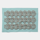 水の茶色のビーチの台所 キッチンタオル (横)