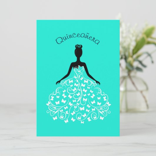 水の蝶キンセアニェラの夜会服の招待状 招待状 (スタンド正面)