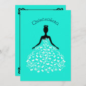 水の蝶キンセアニェラの夜会服の招待状 招待状 (正面/裏面)