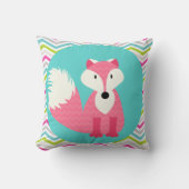 水の装飾用クッションのシェブロンのピンクのキツネ クッション (正面)