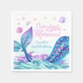 水の誕生日会の下の人魚 スタンダードカクテルナプキン (正面)