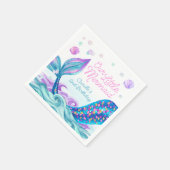 水の誕生日会の下の人魚 スタンダードカクテルナプキン (角)
