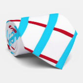 水の赤く白い斜めのタイ ネクタイ (ロール)