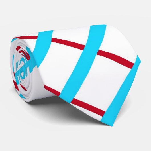 水の赤く白い斜めのタイ ネクタイ (ロール)