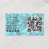 水の輝きスイミングプールサービスフォトQRコード 名刺 (裏面)