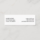 水の輝きスイミングプールサービス写真旅行 スキニー名刺 (裏面)
