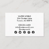 水の輝きスイミングプールサービス写真旅行 名刺 (裏面)