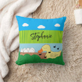 水の近くで歌う母アヒル: クッション (ブランケット)