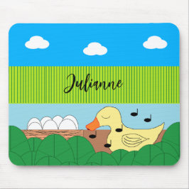 水の近くで歌う母アヒル： マウスパッド
