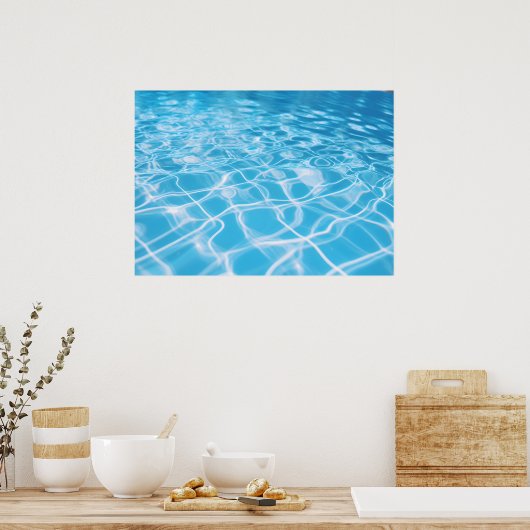 水の透明度の反射 ポスター (キッチン)