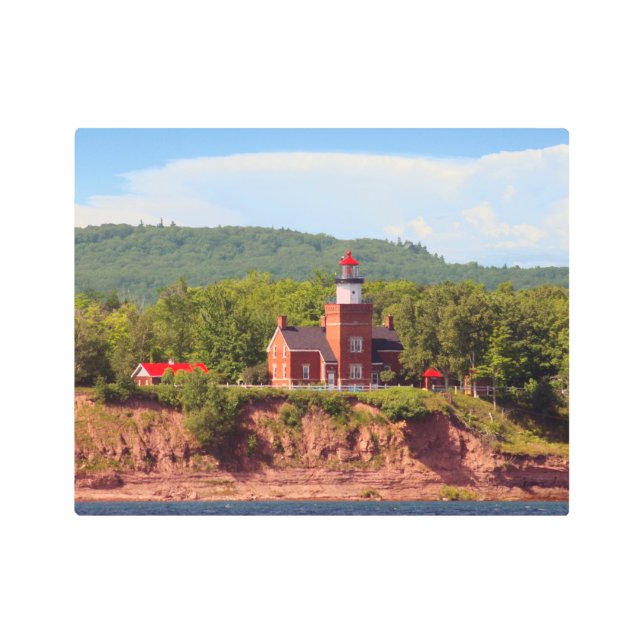 水の金属壁アートからのビッグベイライトハウス メタルプリント (正面)