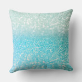 水の銀のビーチの青い夏のグリッターの勾配 クッション (裏面)