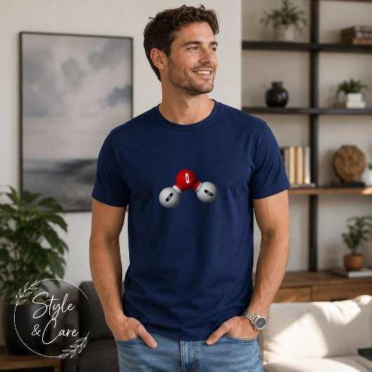 水の電子結合 ネイビーブルー メンズTシャツ Tシャツ