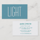 水の電気技師のシンプルなスタイルV39W 名刺 (正面/裏面)