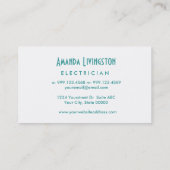 水の電気技師のシンプルなスタイルV39W 名刺 (裏面)