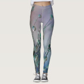 水の露を選択的に植物に集中させる写真 レギンス (正面)