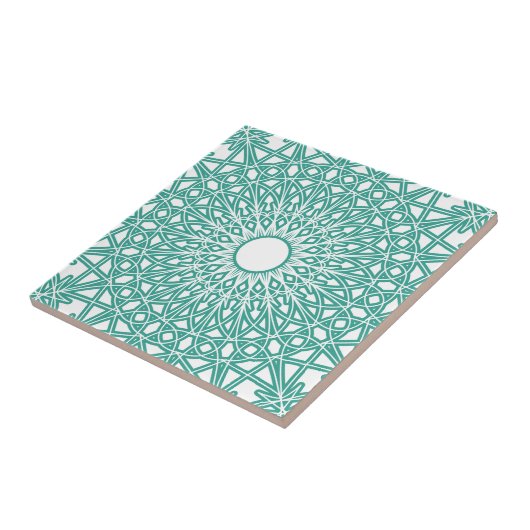 水の青いかぎ針編みのレースのタイル タイル (側面)