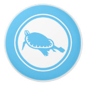 水の青いウミガメの海洋の創造物の陶磁器のノブ セラミックノブ (正面)