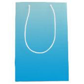 水の青いグラデーション ミディアムペーパーバッグ (正面)