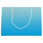 水の青いグラデーション ラージペーパーバッグ (正面)