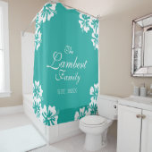 水の青いハイビスカスの花の花のシャワー・カーテン シャワーカーテン (インサイチュ)