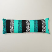 水の青いヒョウおよびシマウマのアニマルプリント ボディピロー (裏面)