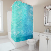 水の青い光沢がある海の貝の人魚の魚スケール シャワーカーテン (インサイチュ)