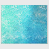 水の青い光沢がある海の貝の人魚の魚スケール ラッピングペーパー (フラット)