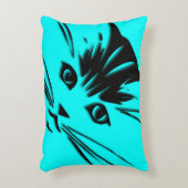 水の青い子猫猫の顔 アクセントクッション (正面(垂直))