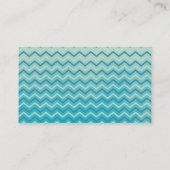 水の青い水彩画のオンドリのシルエットシェブロン 名刺 (裏面)