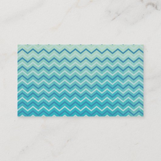 水の青い水彩画のオンドリのシルエットシェブロン 名刺 (裏面)