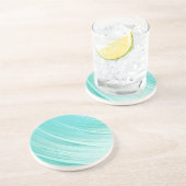 水の青い水彩画パターン コースター (側面)