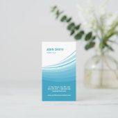 水の青い波の法人企業カード 名刺 (スタンド正面)