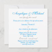 水の青い結婚記念日の婚約 招待状 (裏面)