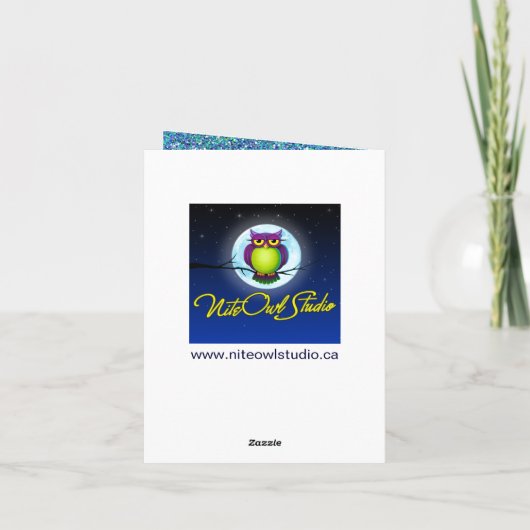 水の青い銀製の雪片の写真のサンキューカード サンキューカード (裏面)