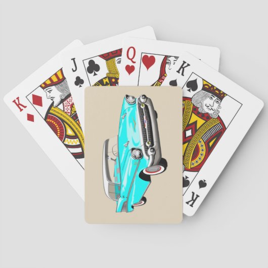 水の青および白の1957年のShoeboxのトランプ トランプ (裏面)