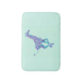 水の青および紫色のキリンのバス・マット バスマット (正面縦)