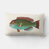 水の青および赤のエキゾチックな熱帯魚 ランバークッション (裏面)