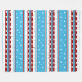 水の青およびMarsalaの素朴な国の冬 フリースブランケット (正面(横))