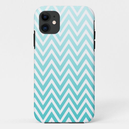 水の青くグラデーションなシェブロンのストライプなiphone 5の場合 Case-Mate iPhoneケース (裏面)