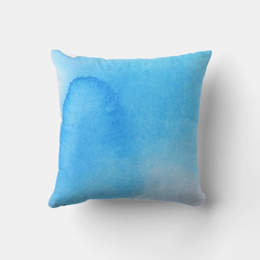 水の青くパーソナライズな水彩画のユニコーン クッション (裏面)