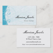 水の青く鮮やかな個人秘書の名刺 名刺 (正面/裏面)