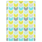 水の青く黄色い灰色の幾何学的なシェブロンパターン クリップボード (裏面)