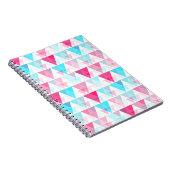 水の青く、ピンクの三角形の幾何学的なパターン ノートブック (右側)