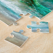 水の青の海の海岸のファンタジーの人魚 ジグソーパズル (側面)